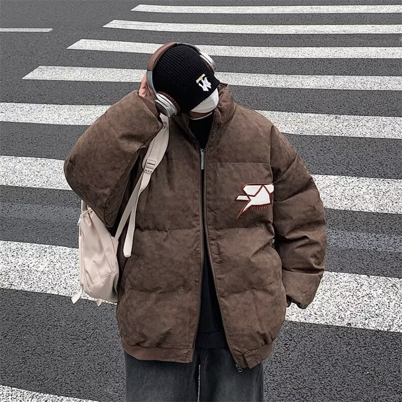 V1536-P88美式街头字母刺绣服秋冬加厚嘻哈面包服外套ins潮,男装棉衣,星座1608