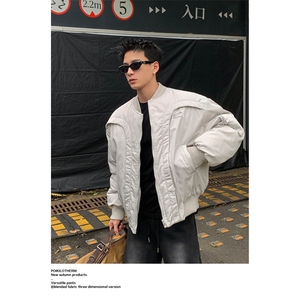 网络图现货 美式潮牌解构弧形设计感小众男女加厚棉衣JM6011-P78图片