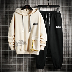 秋季新款卫衣套装男连帽休闲外套两件套运动服TZ778P65，男装休闲套装，电商A086