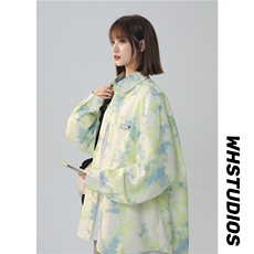 XZ-230-1CS231新中性风简约宽松百搭水墨扎染休闲长袖衬衫P50控68，男装衬衫，星座230-1