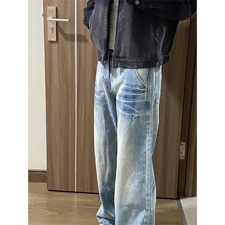 xz116-k1109-P38-网络图现货闪电纹弯刀裤拼接现货牛仔裤,男装牛仔裤,星座116