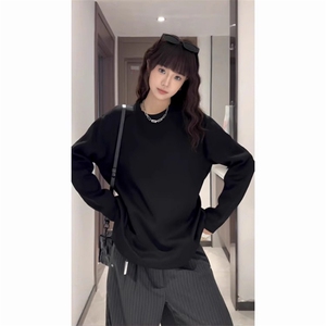 抖音得物品质美式高街重磅曼巴棉结构硬阔boxy版潮牌卫衣长袖T恤图片