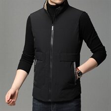 J939钱塘2020-1冬季男士衬衣领羽绒马甲90白鸭绒休闲保暖P190，男装羽绒服，钱塘207-1