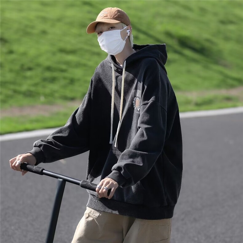 美式复古卫衣男潮牌秋冬连帽做旧高街hiphop外套Y8527P53,男装卫衣,星座1116-2