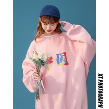 春装衔接新款中性设计感小众印花宽松圆领套头卫衣W150P30控48，男装卫衣，A247A