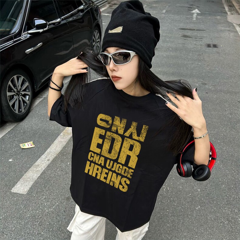 抖音得物高品质二开240克宽松纯棉美式潮牌三条杠织带短袖T恤,男装T恤,电商A486