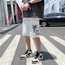 2024夏 港风外景宽松大码冰感透气卡通印花潮流短裤 1530-P33图片