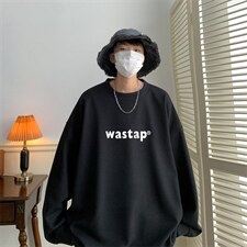 ！22秋季新款宽松大码港风WASTAP华夫格圆领卫衣HW9009-p30，男装卫衣，星座508（原C305）