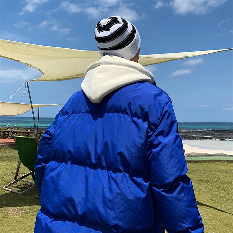D4134-TP85控价128新款假两件男生棉衣可二开港风连帽外套,男装棉衣,电商A102-1