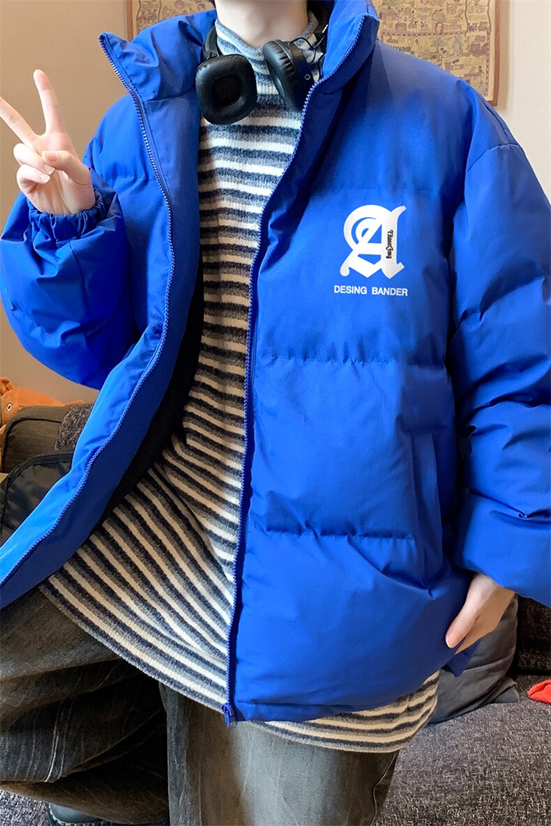 港风秋冬新款保暖立领宽松棉服外套男MY62046P95控118,男装棉衣,电商A268A