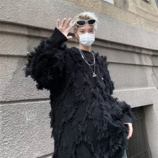 秋冬美式复古情侣针织衫毛衣男高街潮牌设计感小众外套M1088-p53，男装针织衫/毛衣，星座1008-1