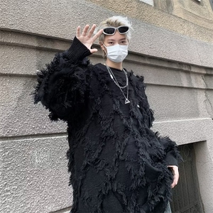 秋冬美式复古情侣针织衫毛衣男高街潮牌设计感小众外套M1088-p53图片