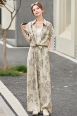 2025夏装新款简约时尚休闲印花两件套套装，女装套装/套裙，芭米依尚