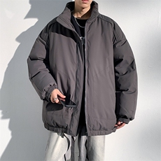 现货冬季美式休闲加厚雪山外套夹克立领纯色三防户外工装棉服，男装夹克，电商A443