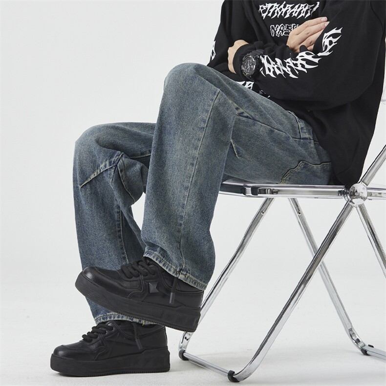复古设计感牛仔裤长裤HK99P55,男装牛仔裤,电商D325
