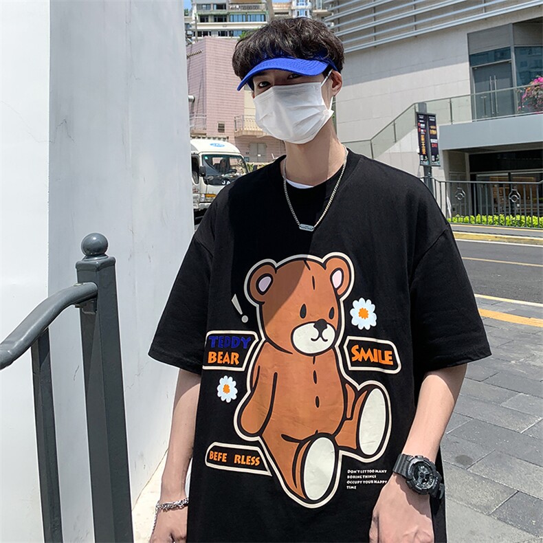 短袖t恤男宽松潮牌潮流百搭短T大码夏季圆领学生体恤,男装T恤,电商A409-1
