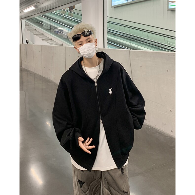 W6165P75控108高品质刺绣双拉链头开衫卫衣男女,男装卫衣,电商B205