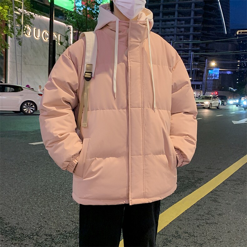冬季青少年连帽假两件外套加绒加厚休闲简约棉衣棉服5303-P85,男装棉衣,电商B306