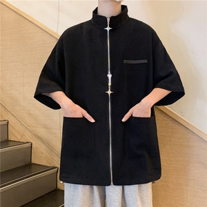 小众设计感拉链衬衫男夏季2024新款高级感休闲衬衣痞帅CY753-P33图片