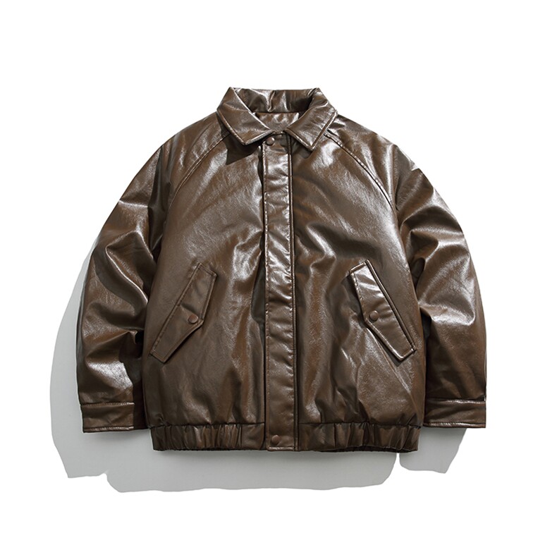 2026冬季新款男装日系潮牌纯色休闲皮衣棉服加厚外套MY382-F145,男装皮衣,电商A101（原外27）