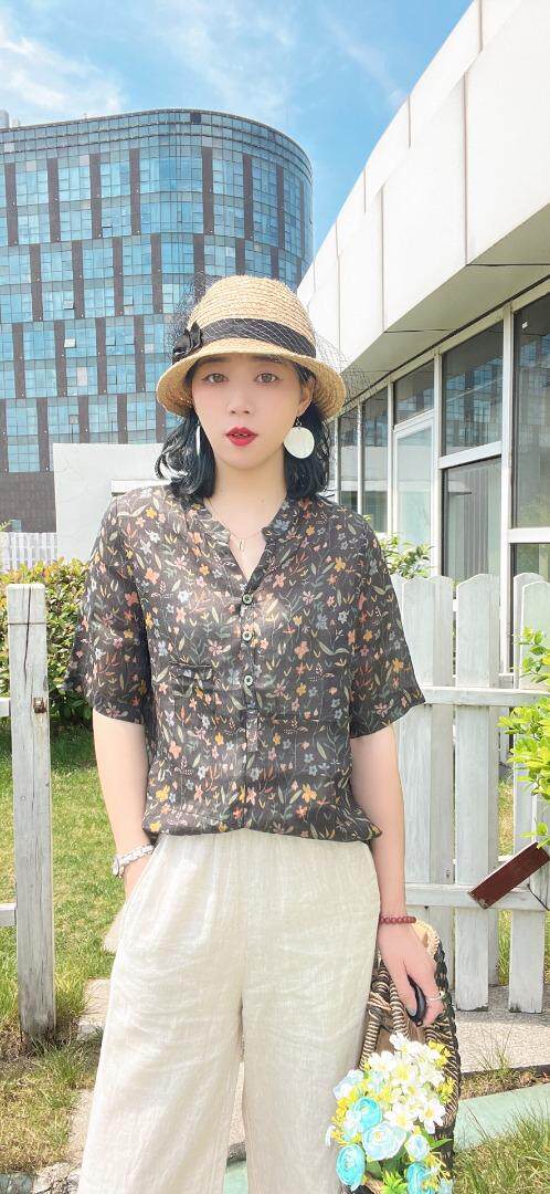 纯苎连衣裙小衫裤子裙子衬衣 时尚风 风淑女风休闲风，女装连衣裙，川哲