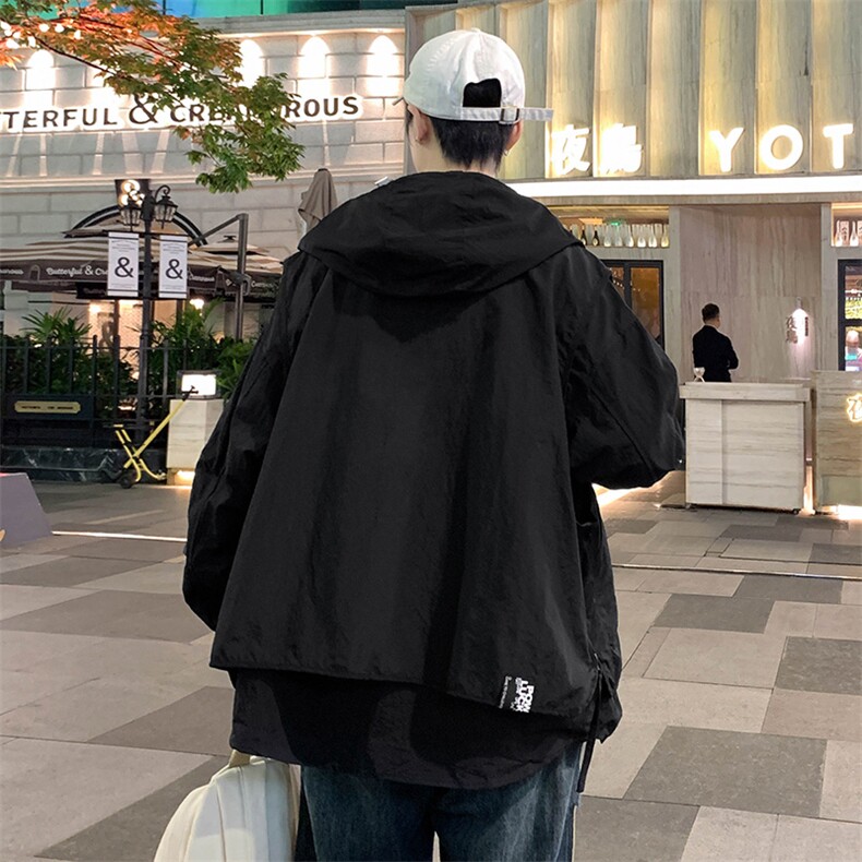港风连帽冲锋衣情侣外套防风防水夹克男XY-JK2386-P110,男装夹克,星座717