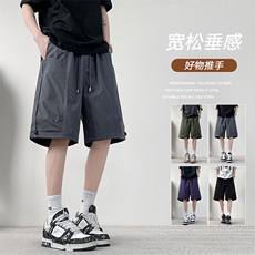 夏季工装短裤男ins潮牌日系休闲百搭潮流痞帅五分裤子DK02512-P48，男装休闲裤，星座308B-2
