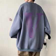 WY71 紫色大V  圆领卫衣 中性港风 P45 控68图片