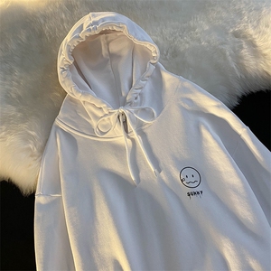 WY2072-P35加绒款-P40纯棉连帽卫衣男大码运动帽衫宽松薄外套男