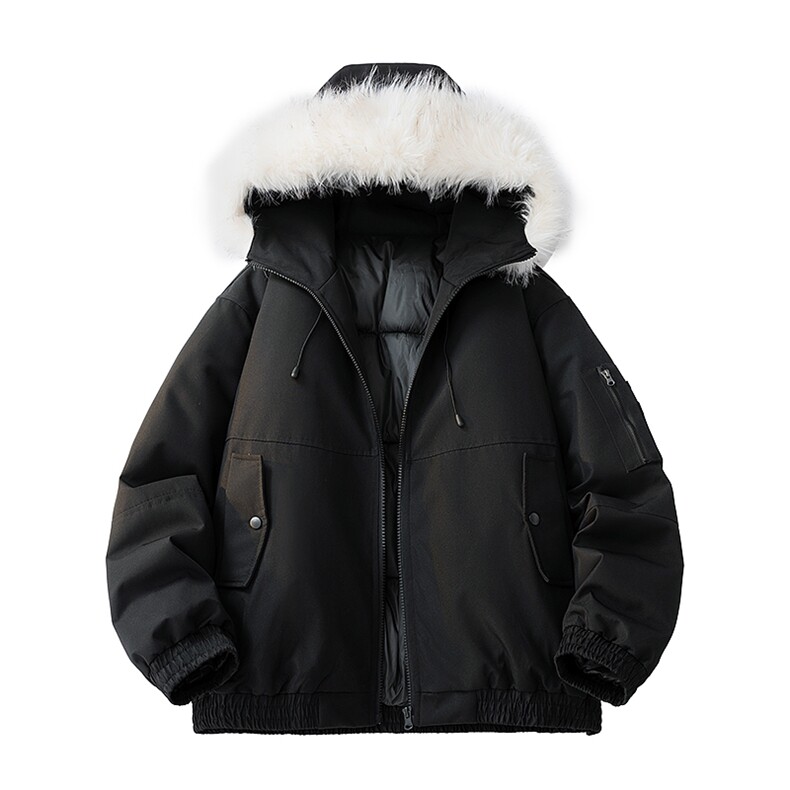 美式座山雕毛领连帽棉服男款冬季加厚保暖情侣棉衣MY2525-P100,男装棉衣,星座610（原A335）