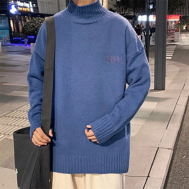 M18120-P45半高领毛衣男士大码针织衫男毛线衣男线衫,男装针织衫/毛衣,电商A040