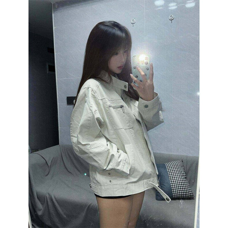立领外套男女新款春季美式复古百搭宽松潮牌夹克上衣潮LJK233-p75,男装夹克,星座1008