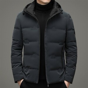 2023冬季白鸭绒连帽短款羽绒服男中年装加厚保暖外套XXH9601-P225图片