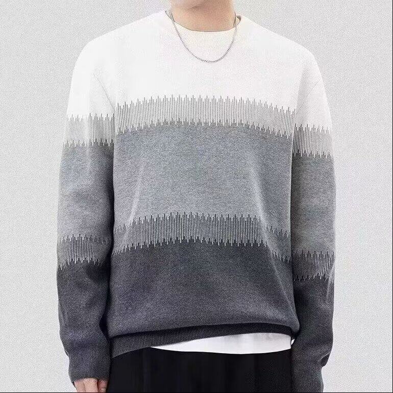 日系撞色圆领毛衣针织衫男秋冬季新款毛衣针织衫MY251-P50,男装针织衫/毛衣,星座208-5