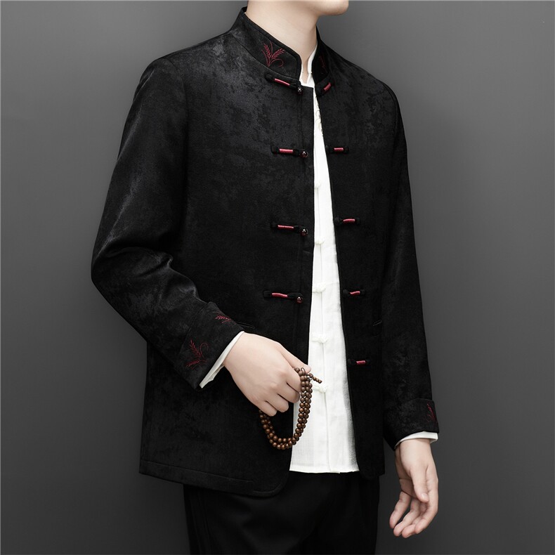 MJ572T四季新款男式新中式风男高端复古唐装两件套装,男装休闲套装,电商B360A（原721A）