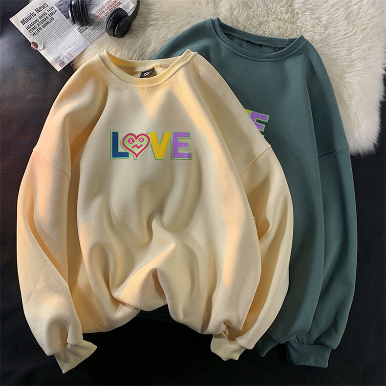 21秋季新品港风宽松大码款十色圆领男女卫衣 WY108 P40 控58图片