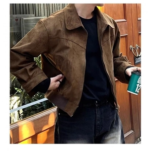 外套男春秋款高档宽松翻领秋冬季新款时尚短款夹克港风外套潮图片