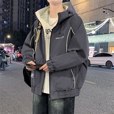 外套男学生潮流撞色连帽夹克春秋青少年帅气冲锋A436-JK2589-P75，男装夹克，电商A436