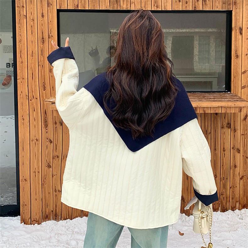 2025冬季休闲小个子带披肩圆领薄棉服外套2C037505P195K268,女装棉衣/棉服,2C037