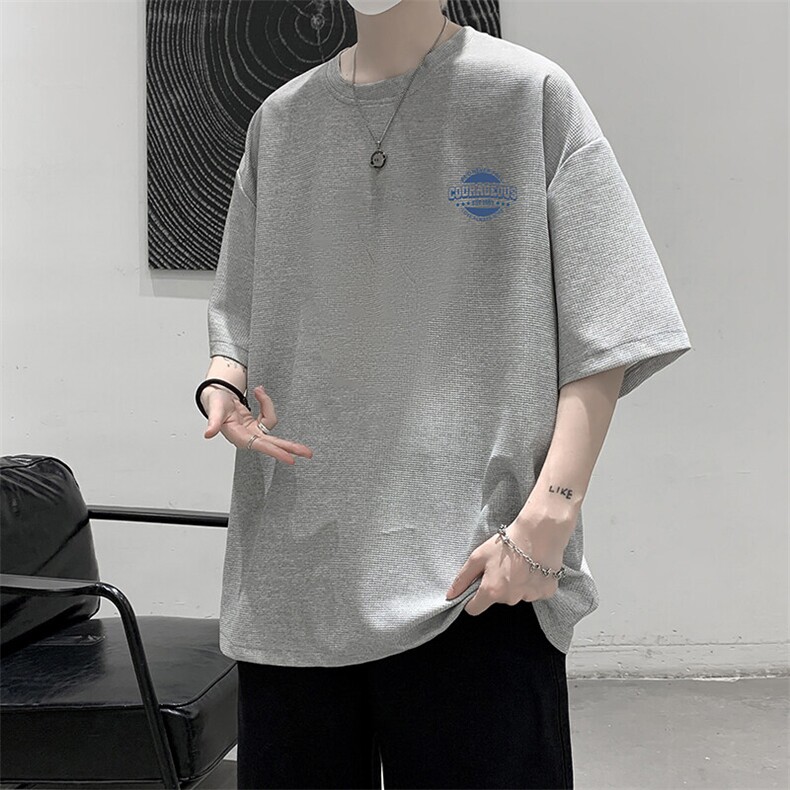 华夫格t恤男短袖男大码五分袖大皂风HT73395-P22,男装T恤,电商A040