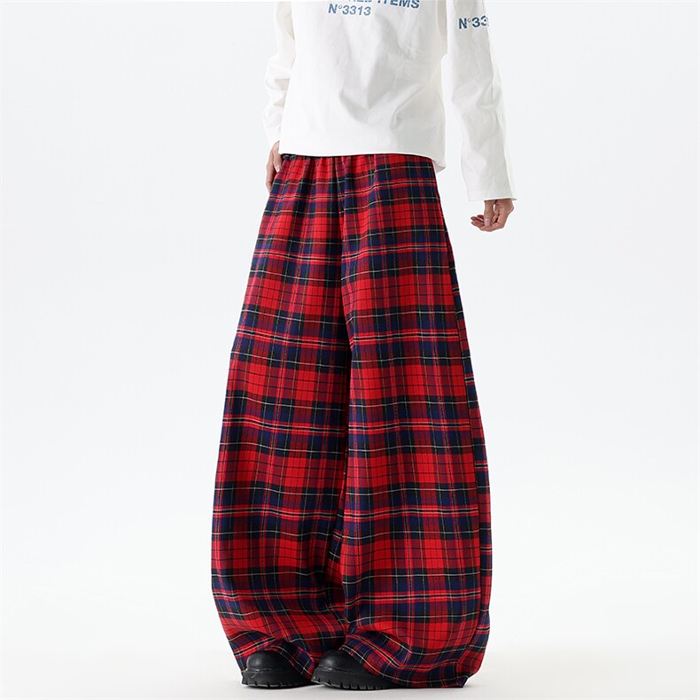 【现货】XZ1218BKW40特价P45美式复古设计感拼色格子抽绳休闲裤,男装休闲裤,星座1218（原611-3）