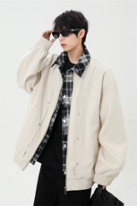 2025春休闲痞帅工装翻领夹克潮流外套得物二开XZ301b-2-JK2589P78，男装夹克，星座301B-2（原A443-1）