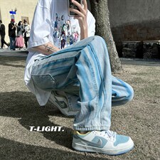扎染牛仔裤男新款宽松百搭阔腿休闲裤春夏潮流ins直筒裤N148-p45图片