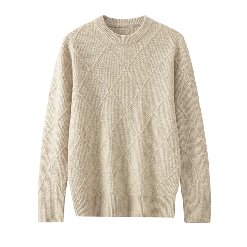 2025圆领长袖男士舒适时尚，男装羊绒套衫，祥特羊绒