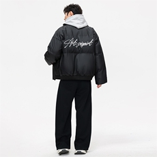 已注册白底抖音直播得物品质加厚PU皮仿皮棉衣外套M1528P100，男装棉衣，电商C408-1(原B339-1)