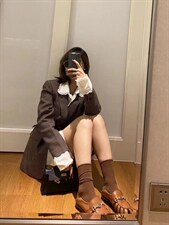 千鸟格小西装，女装西装，AF/初沫