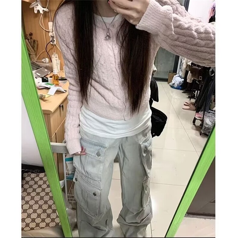 长裤潮流常规文艺气质慵懒简约牛仔裤新款ins微喇裤春夏自然腰,男装牛仔裤,星座506A
