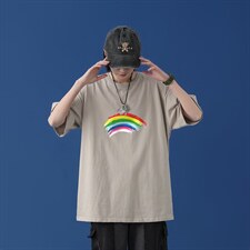 T1684P25@中性风夏装新款简单字母印花宽松版圆领短袖T恤，男装T恤，星座510A-1