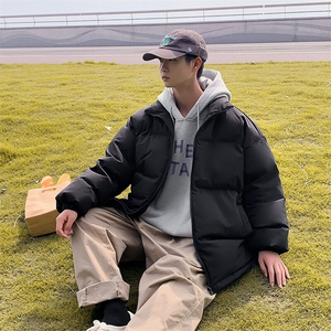 光版二开立领棉衣男加厚棉袄纯色潮棉服A266-P03-P30特批黑色P35图片