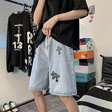 情侣宽松短裤潮流百搭夏季五分裤运动薄款hiphop裤子男K3565-P36，男装牛仔裤，星座512-3